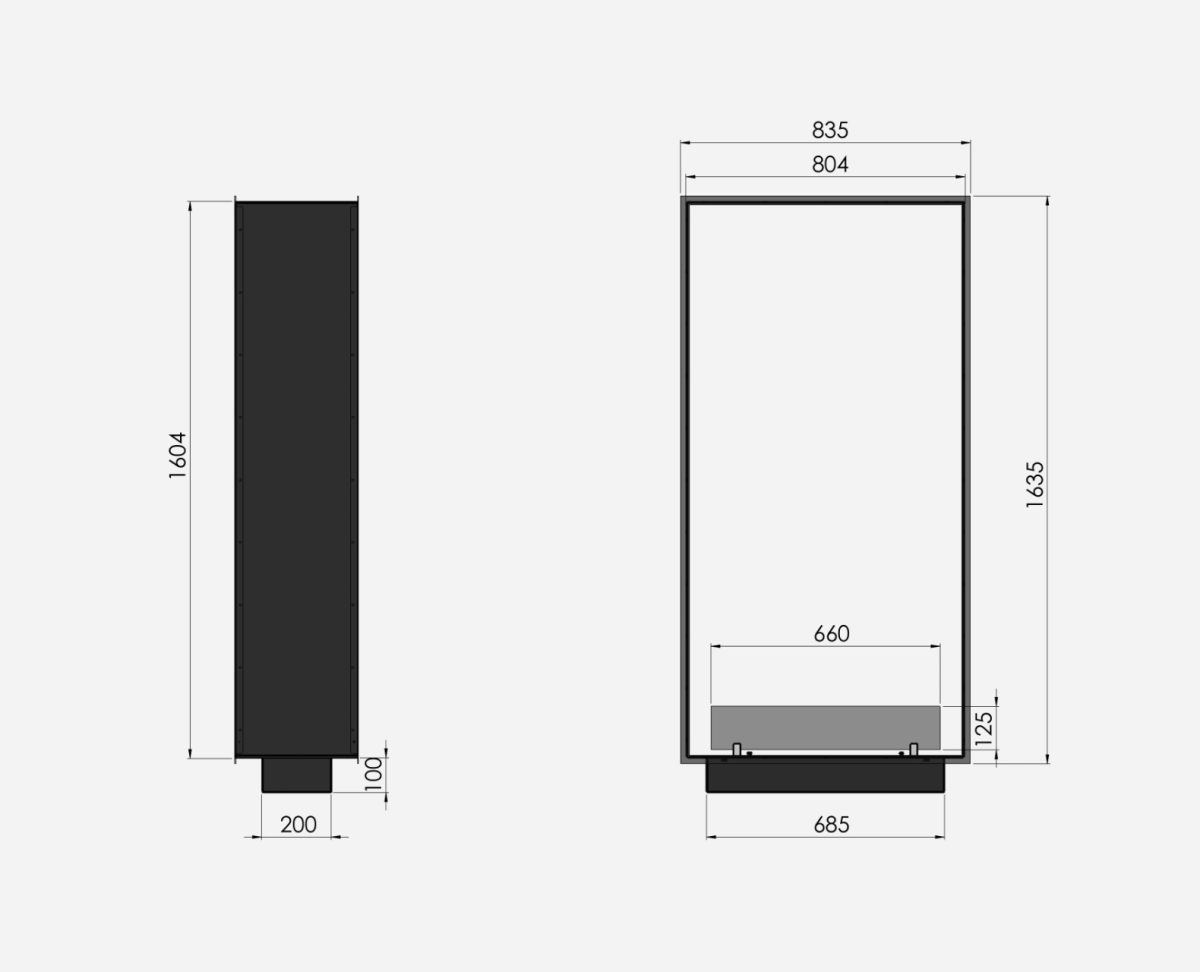 Biokamin 2Side 1600 Slim Vertical - Slika 2