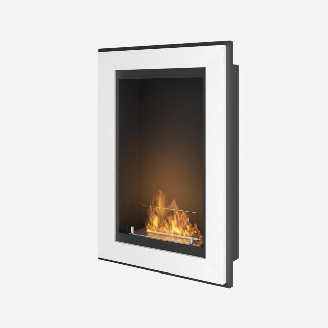 Biokamin FRAME 550 bijeli sa staklom