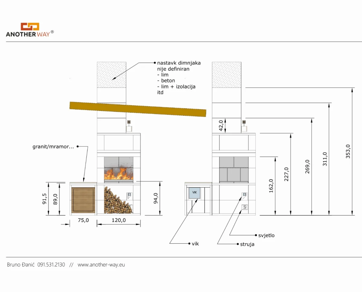 Moderni vrtni roštilj-100x65 M - Slika 2