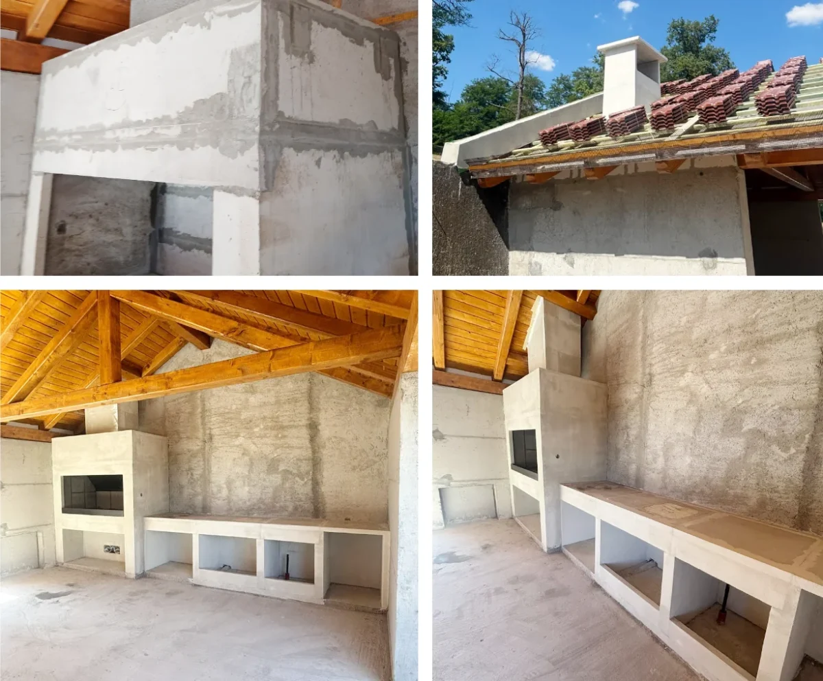 Roštilj prema projektu, ložište 164x85cm + radni stolovi - Slika 6