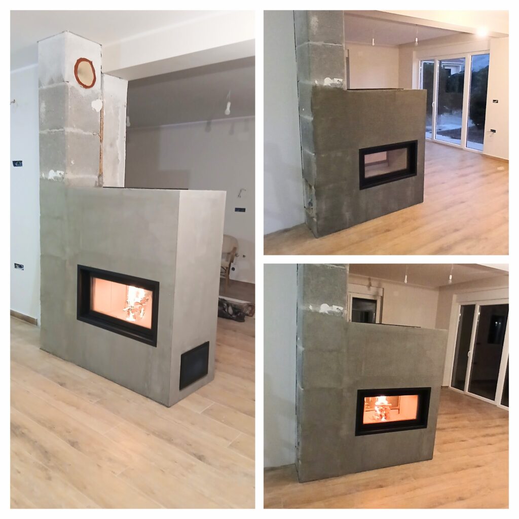 Pogled na završnu geometriju kamina