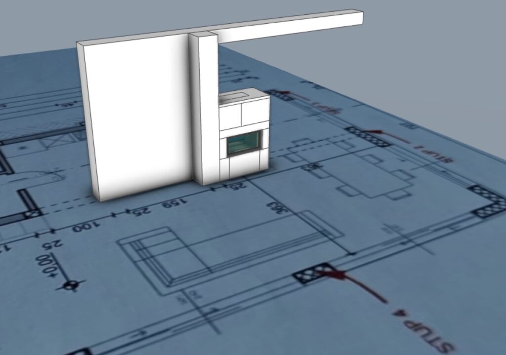 Konstrukcija kamina od termobetona – početna faza