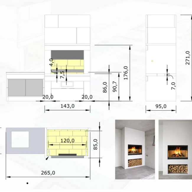 Moderni vrtni roštilj u konobi - Pag Novalja - ložište-120x85 cm